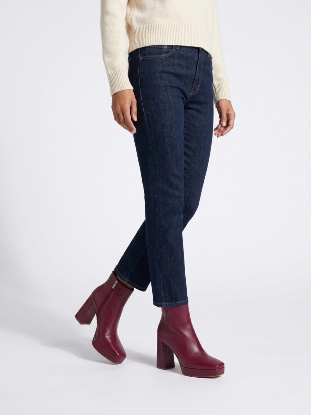 Jessica Simpson Burgundy Platform Ankle Boots